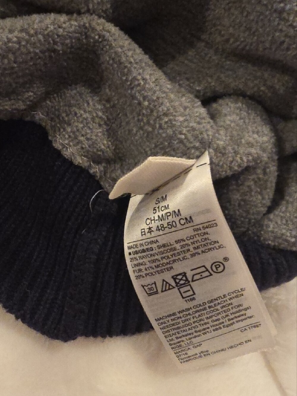 A2 Gap Kids Gray 'HAPPY' Knit Beanie with Pink Pom Pom - Picture 2 of 2